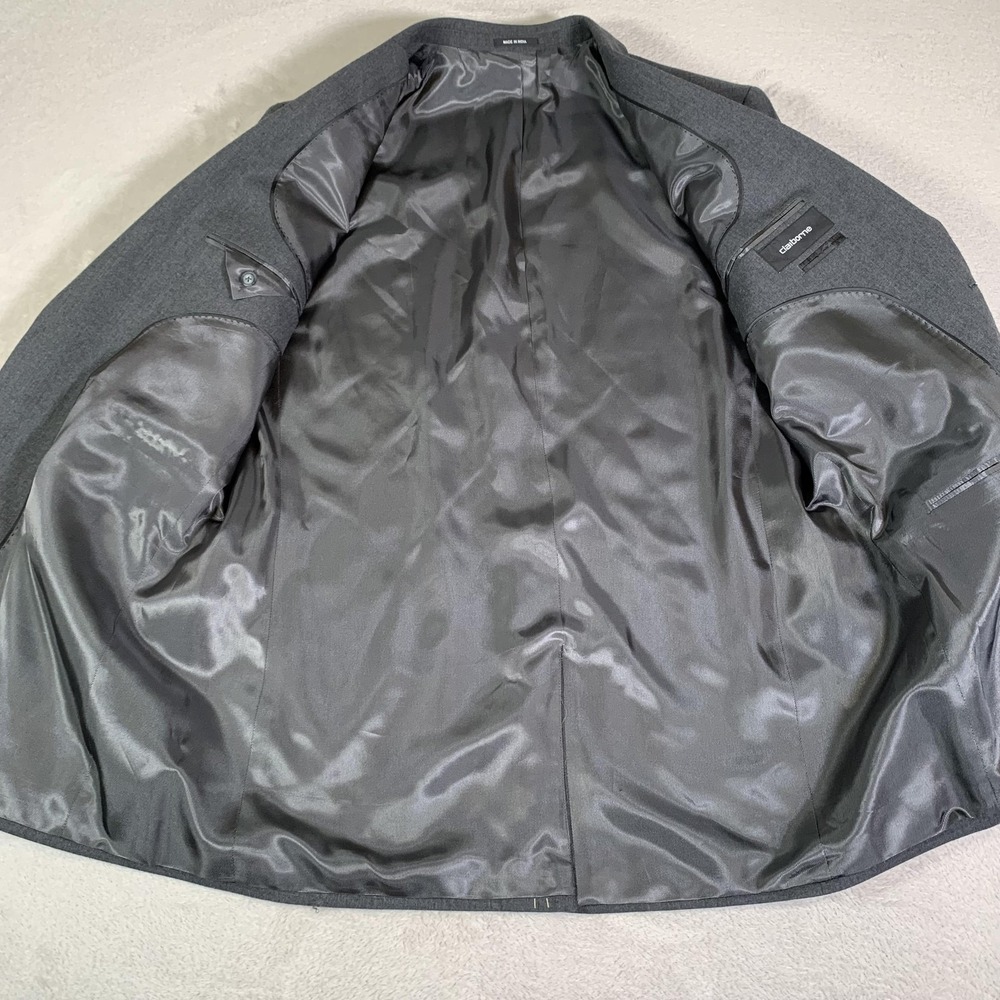 Claiborne Blazer Mens 42L Gray Wool Blend Sport Coat Jacket Two Button NEW - Picture 10 of 16